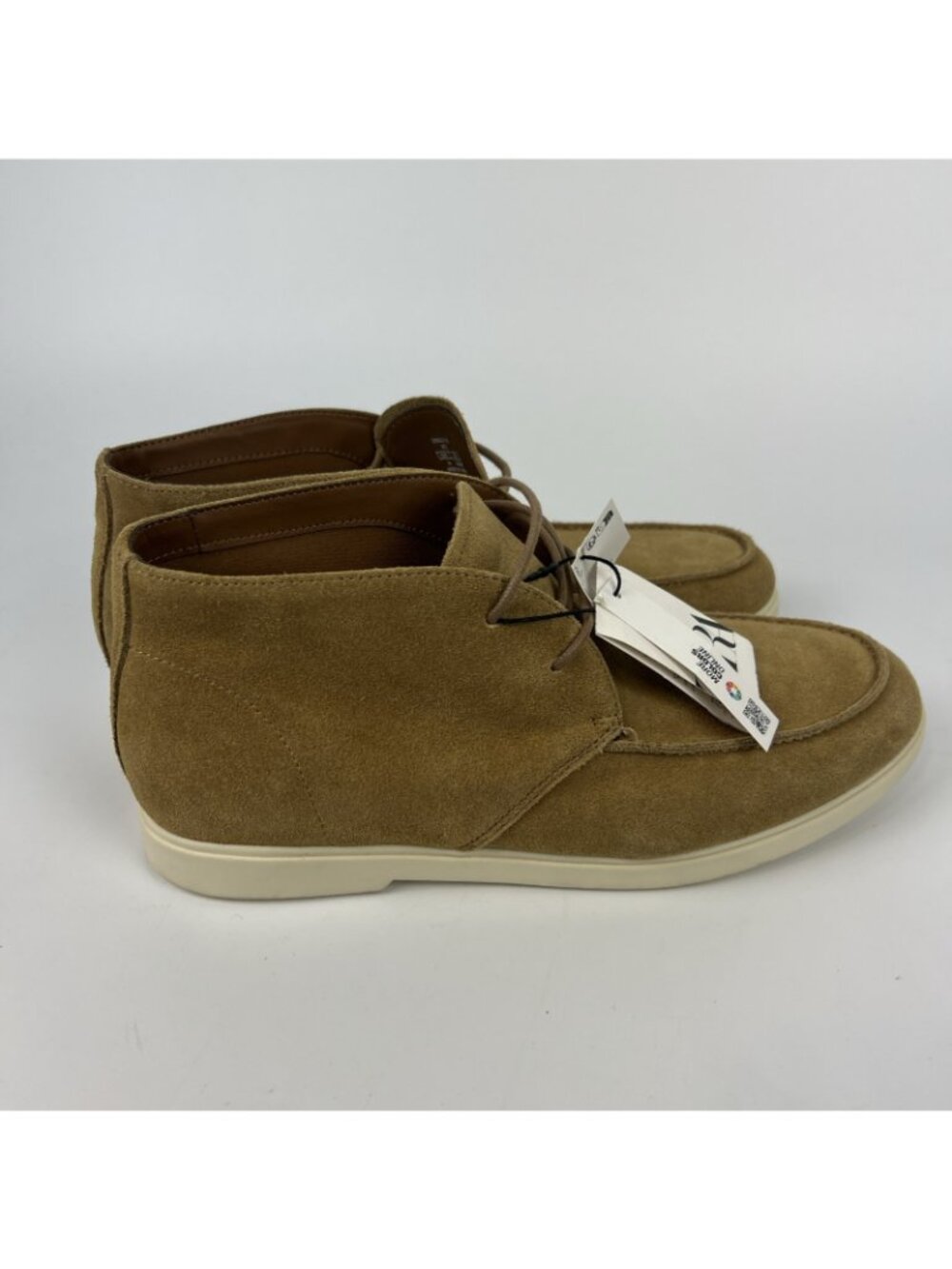 Zara Man Brown Suede Leather Tie Ankle Chukka Boot Size 44 - Picture 3 of 5